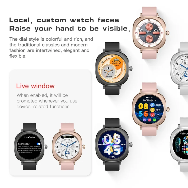 YTOM 2025 HW ONE 1.28 بوصة ساعة ذكية ساعة ذكية مستديرة للرجال والنساء ساعة لطيفة مع 2 حزام ساعة شعبية مع CHAT GPT