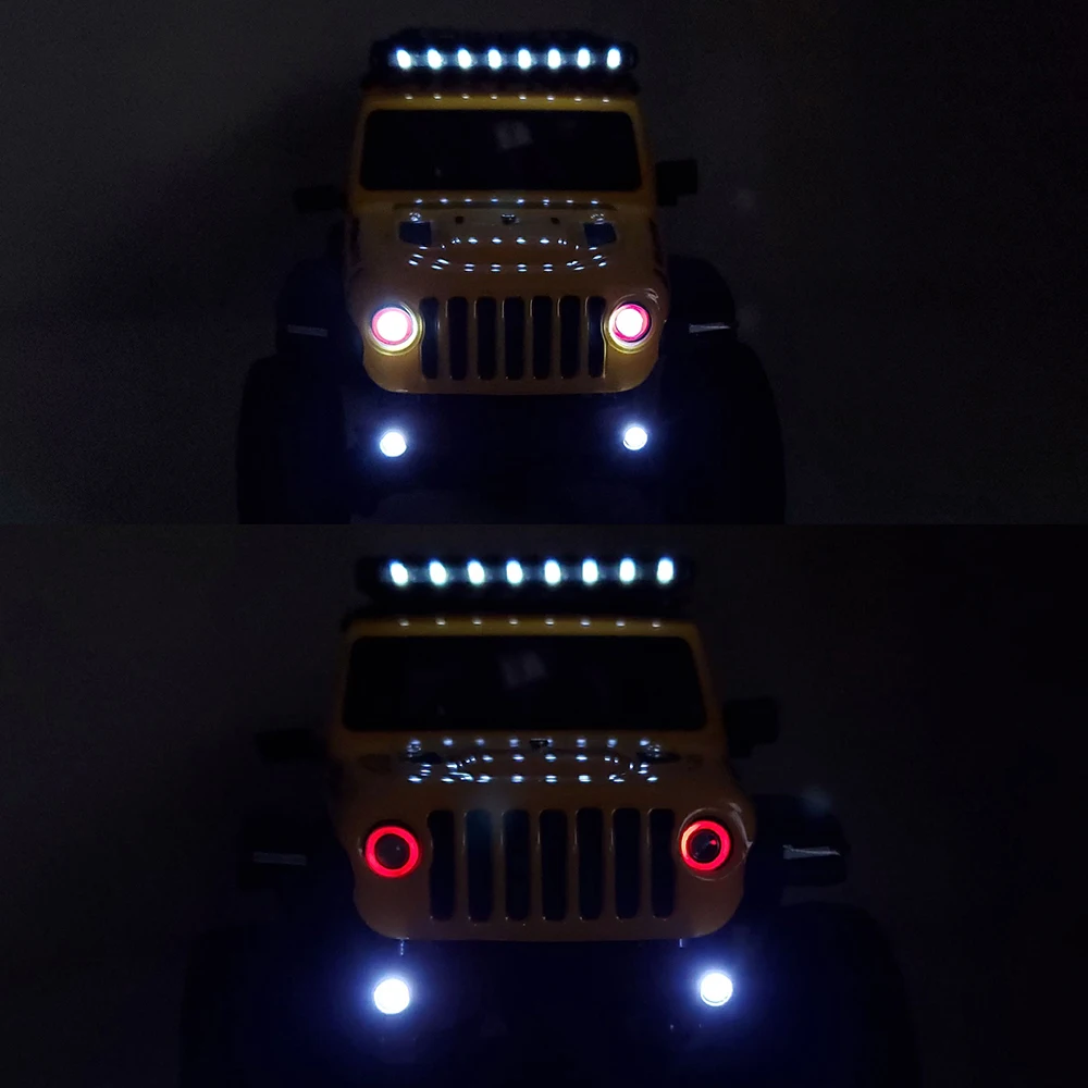 AXSPEED RC Car Rearview Mirror Window Mesh Protective Net Hinge Front LED Light Lamp Headlight for 1/24 Axial SCX24 AXI00002