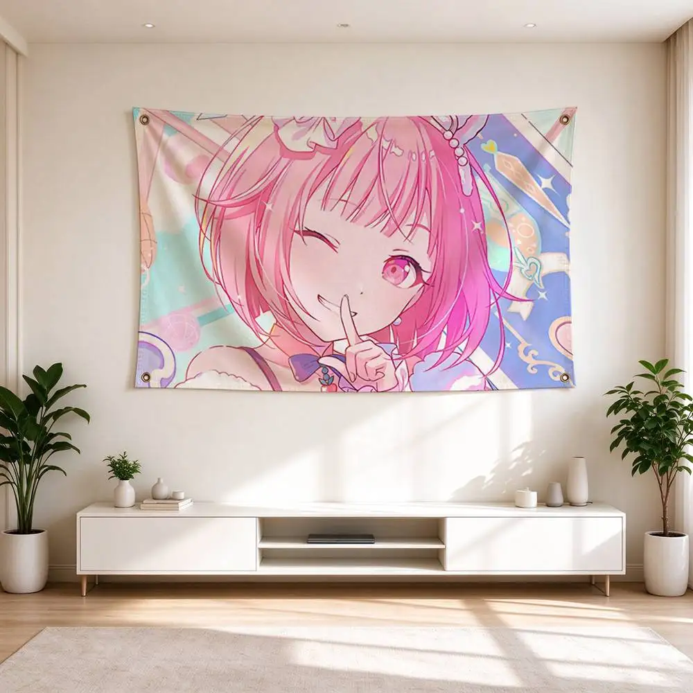 R-Rhythm Game Project SEKAI Otori Emu  Flags for Bedrooms Home Decor Items Outdoor Decors Garage Decoration Flaga