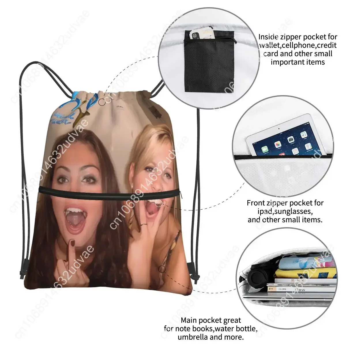 H20 Just Add Water Portable Backpacks Drawstring Bag Multi-function Drawstring Bundle Pocket Book Bags For School Students