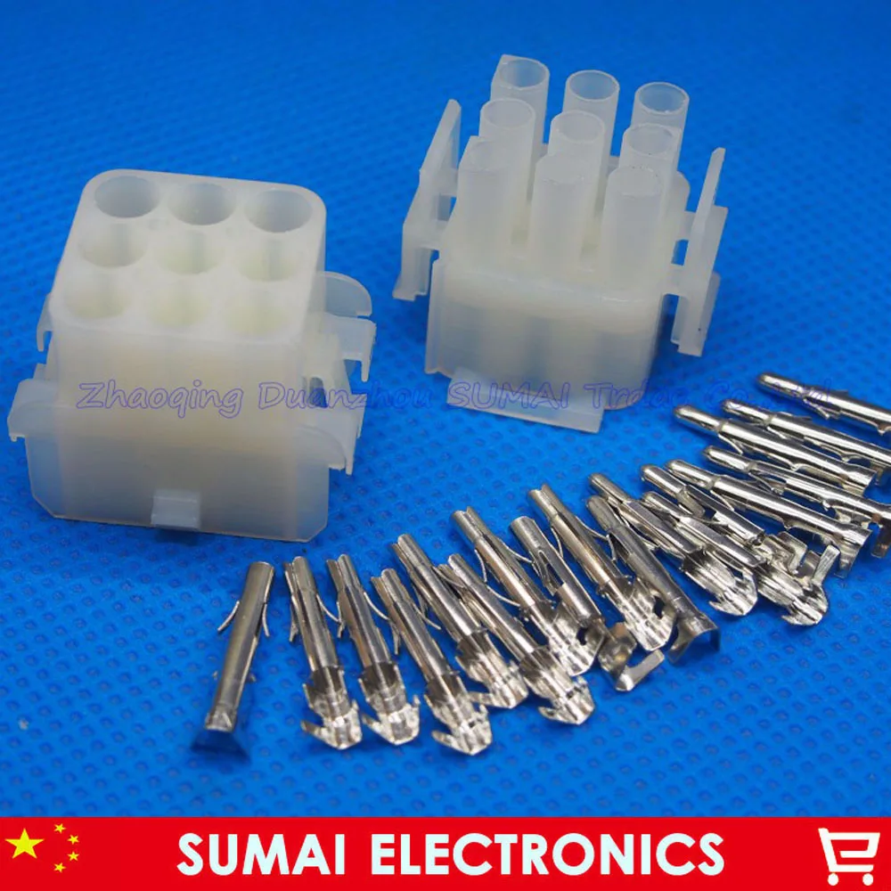 63080 9 Pin/way 6.3mm pitch Electrical connector kit (Housing+Terminal) for car/boat/motorbike ect