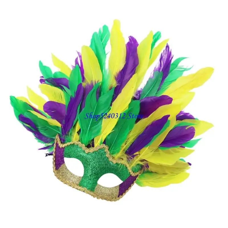 634C Máscara fantasia Máscara penas Máscara Halloween Mardi Gras Máscara festa cosplay