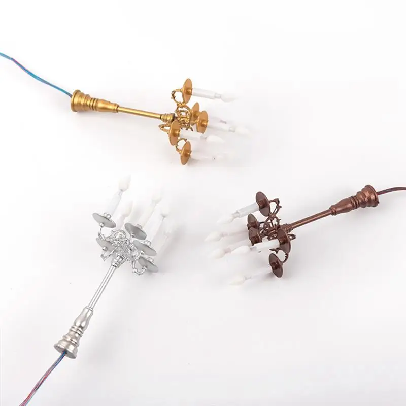 5 Stuks 1:87 Schaal Miniatuur Kandelaars Poppenhuis Miniatuur Elektrische Lamp Kandelaar Poppenhuis Decoratie Accessoires