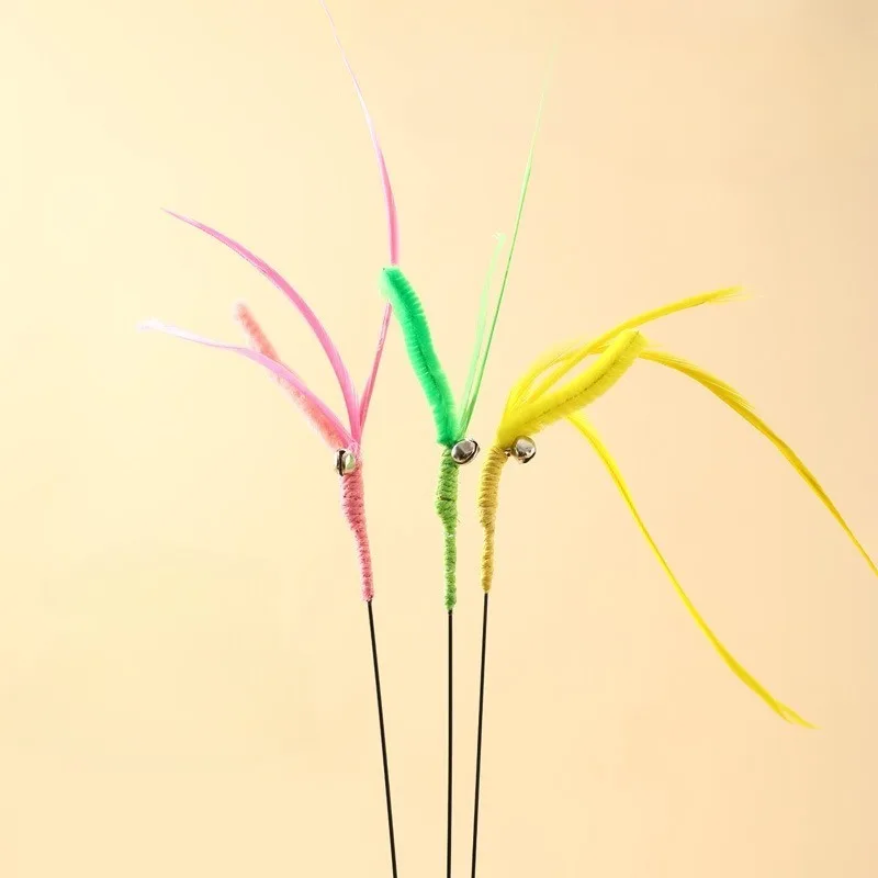 القط إغاظة عصا لدغة مقاومة القطب الطويل الذاتي مهدئا أداة الكلب حكيم ريشة الذيل العشب القط لعبة الصوت التفاعلية مستلزمات الحيوانات الأليفة