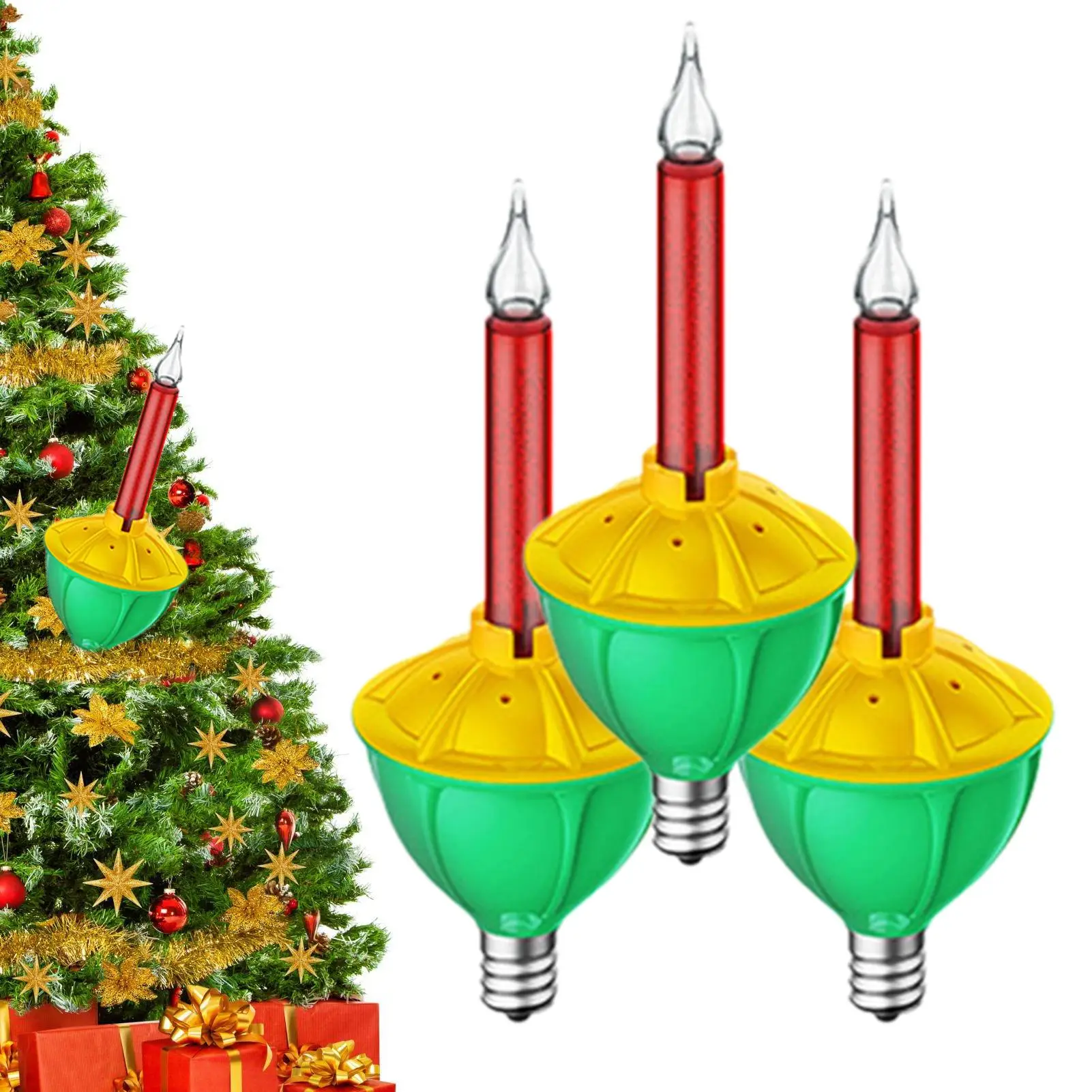 3Pcs Vintage Bubble Light Replacement Bulbs Multi-Color Liquid Motion Fluid Bulbs for Christmas Tree & Holiday Decor Accessories