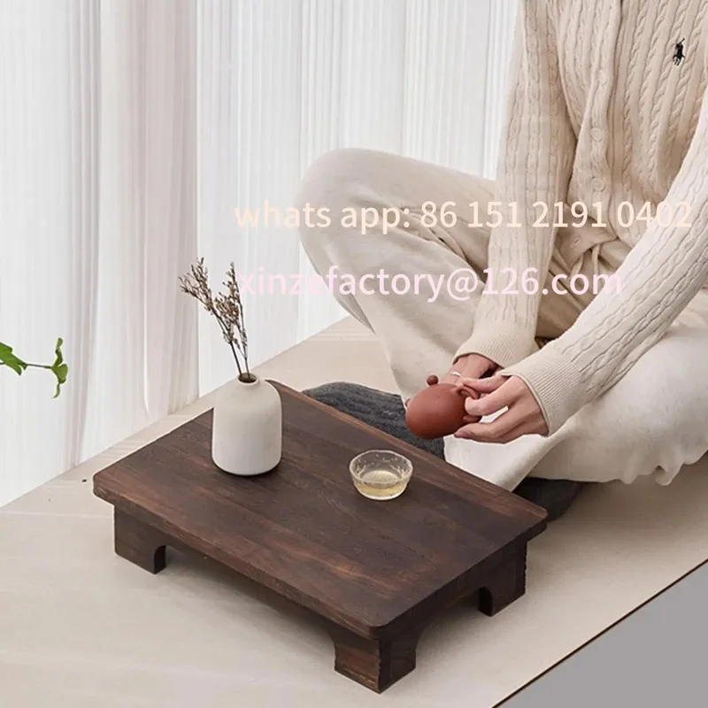 Customizable Wood Low Tea Coffee Table Tatami Table For Balcony Living Room Sitting On The Floor