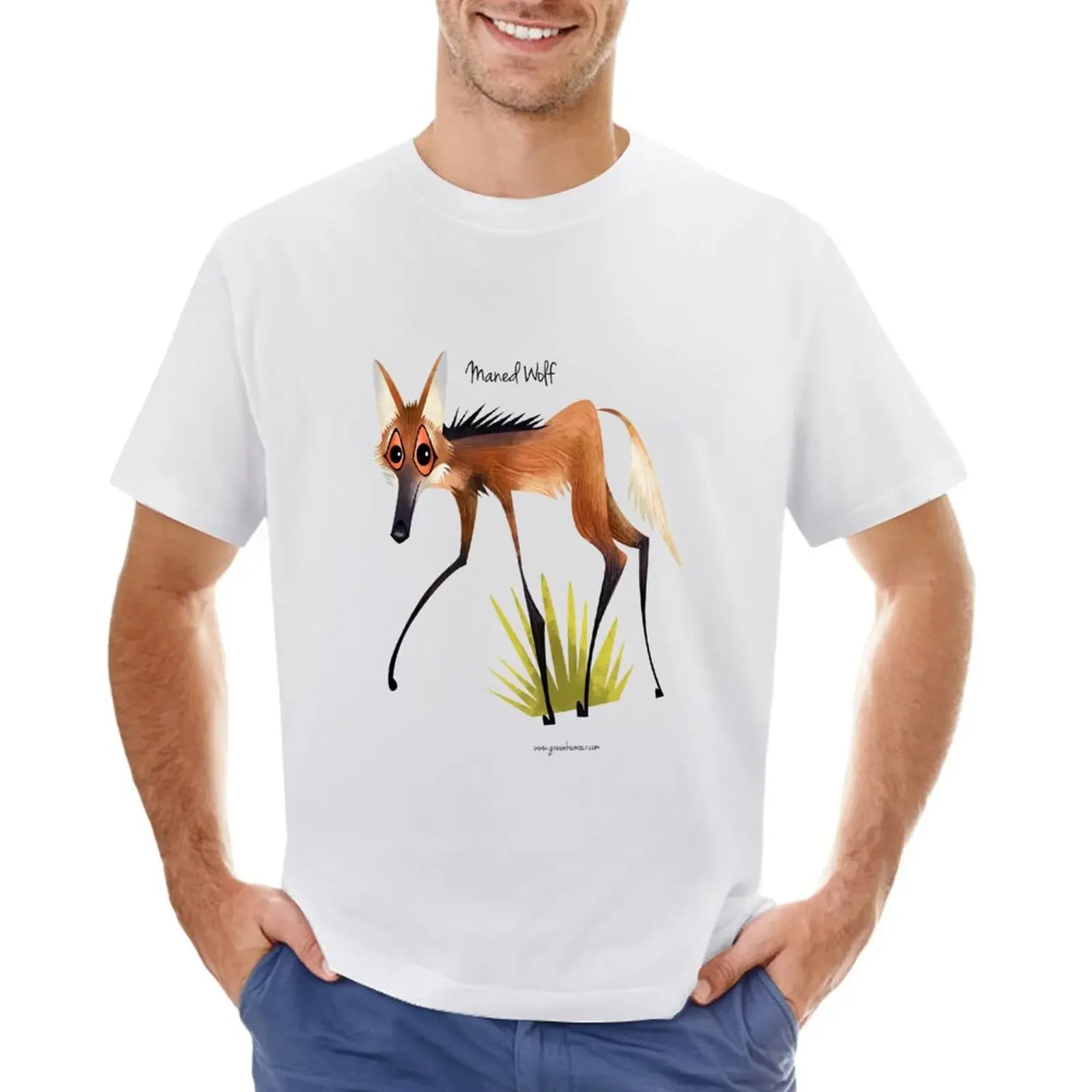 

Maned Wolf T-shirt funnys oversized anime clothes mens clothing