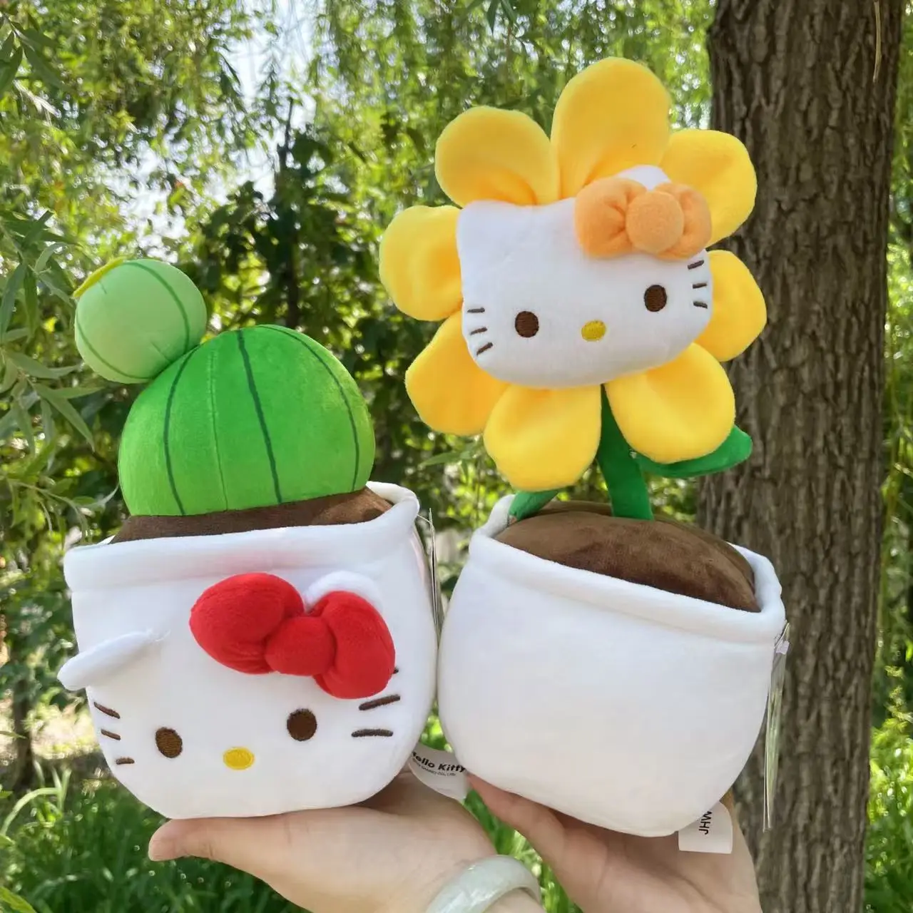 23CM Authentic Hello Kitty Plush Toys Soft Stuffed Animals Flower Bouquets Christmas Birthday Christmas Graduation Gifts