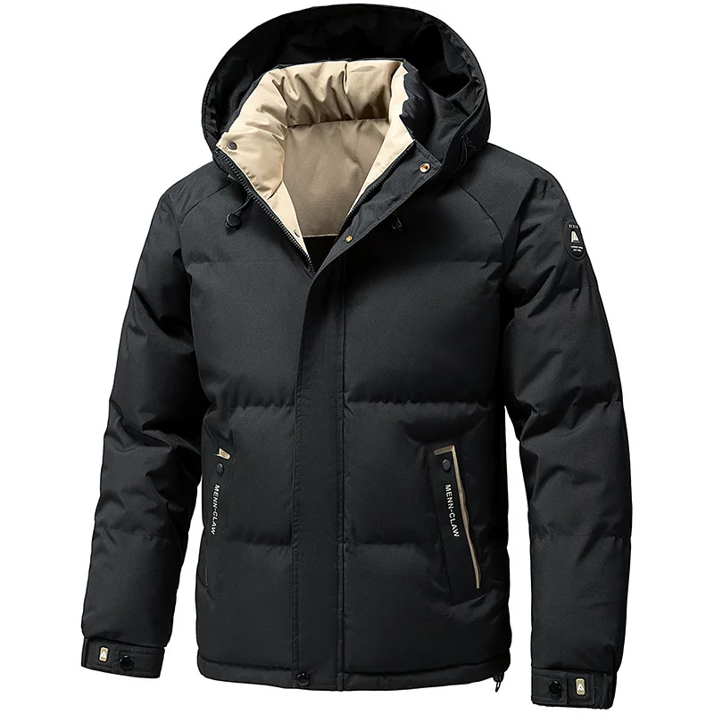 Men's Hooded Cotton-Padded Jacket Winter Trend Thickened Warm Bread Coat Cold-Proof Men's Outerwear