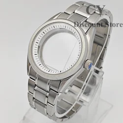 RICHUS NH35 Case 40mm Sapphire Glass Silver Stainless Steel Watch Case Fit NH35 NH36 Movement Watch Accessories