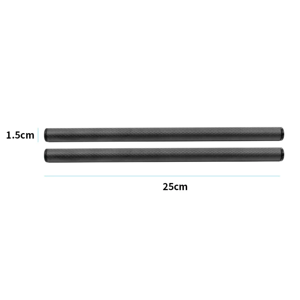 2 Stück 10cm 25cm 30cm 40cm Carbonfaserrohr mit 15mm Teleobjektivhalterung für Rig-Schienen-Klemmsystem Follow Focus SLR-Kameras – Detail 27