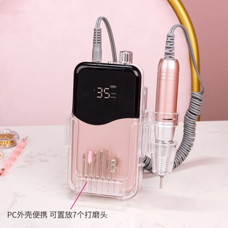 45W Electric Nail File 35000 RPM Cordless Professional Brushless Nail Drill Machine