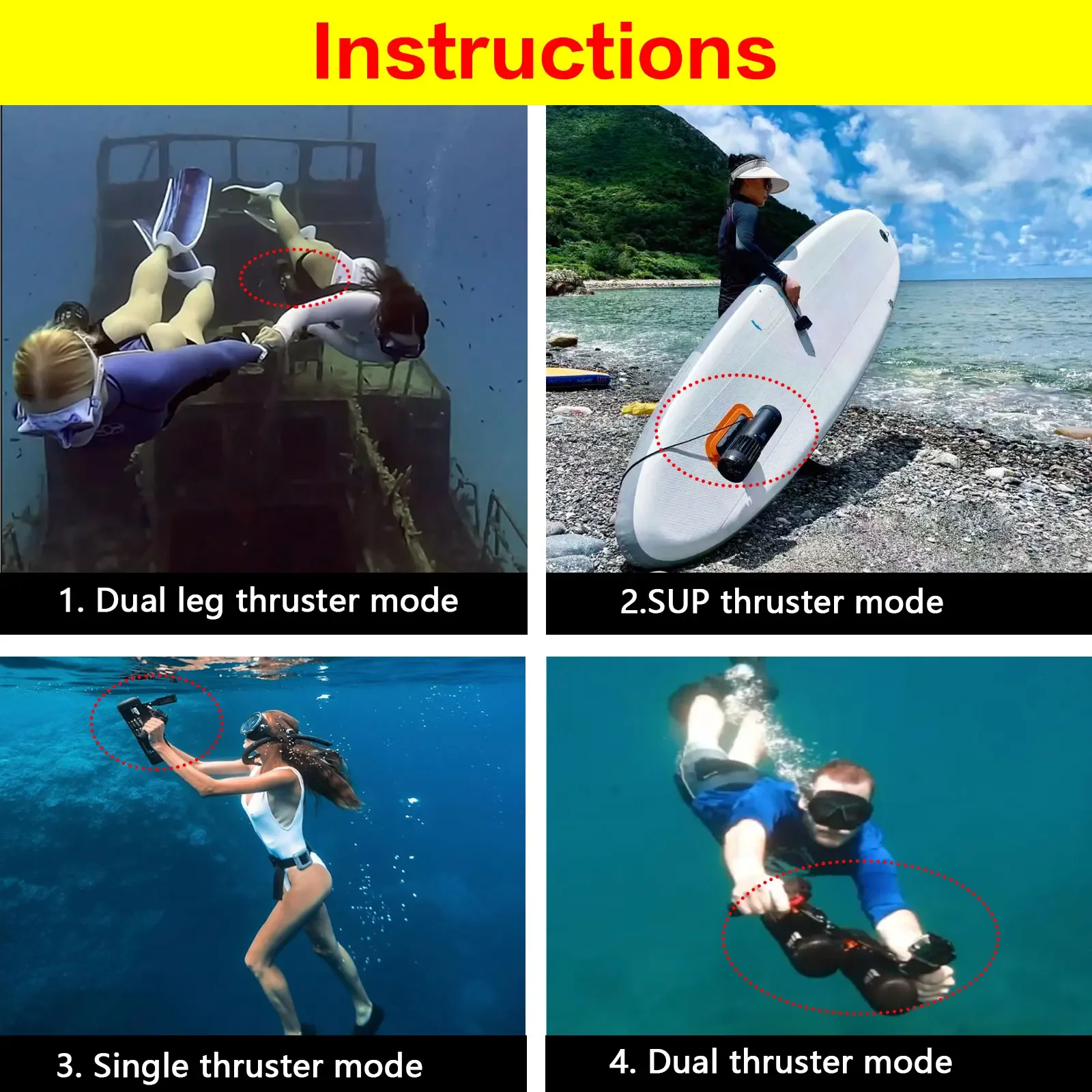 LEFEET S1 Pro Scooter Subaquática para Caça Marítima Pesca, Mergulho, Snorkeling, Natação (2 Set scooters + Rail Kit + Leg Strap)