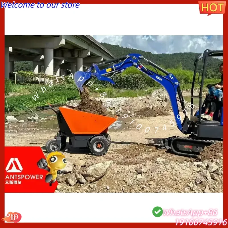 2026Hot Chaungxin 2026 CE Approved 500Kg Load Capacity 48V 32AH High Quality Electric Wheelbarrow Mini Dumper