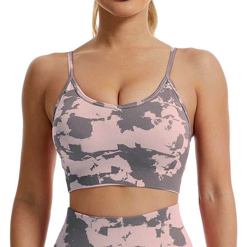 Boring Honey Summer Printed Suspenders Camouflage Sports Bra Women Underwear Wearing Running Yoga Bra Beauty Back Fitness Yoga C