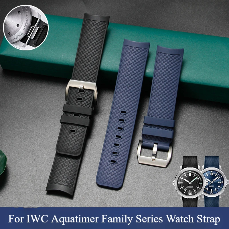 

For IWC Aquatimer Family Series IW328802 IW376806 Elastic Waterproof Sweatproof Quick Detachable Fluororubber Watchband 22mm