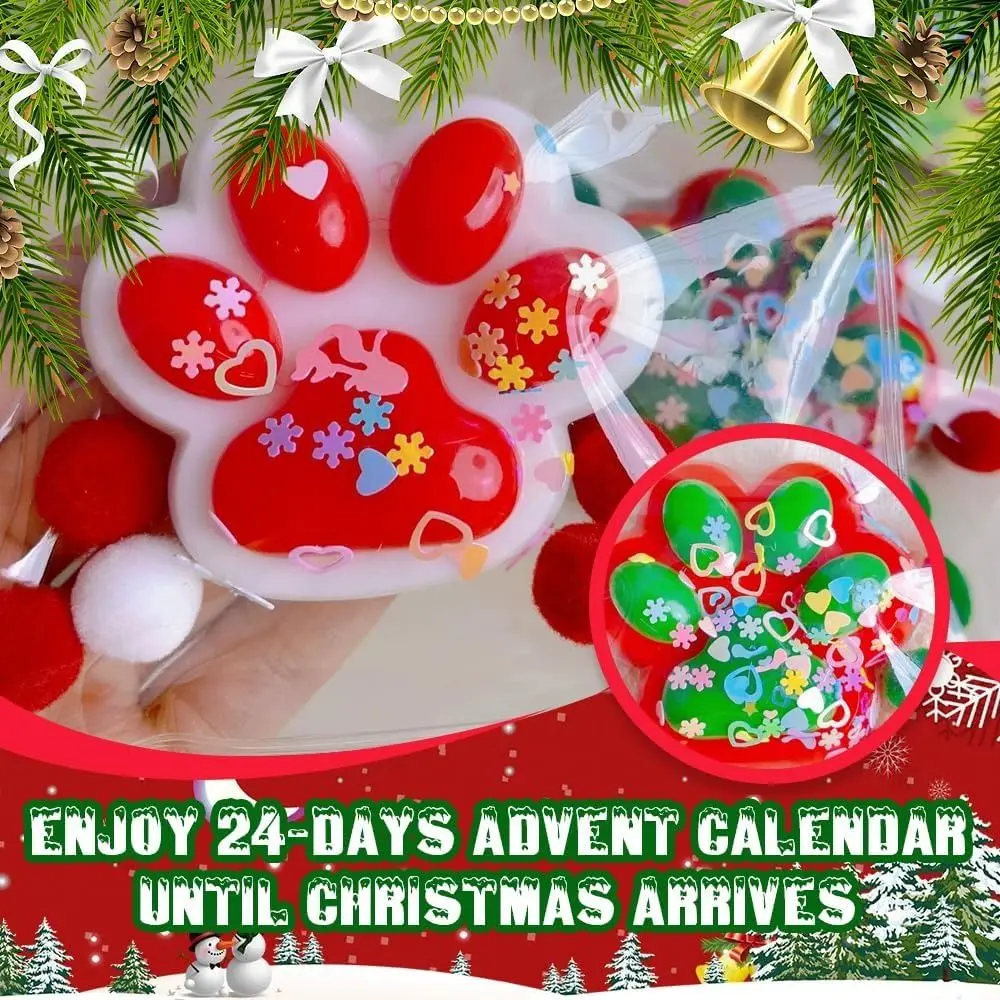 Tpr natal gato pata squeeze brinquedo pegajoso lento rebote beliscar gato pata brinquedo alívio do estresse artesanal brinquedo de descompressão