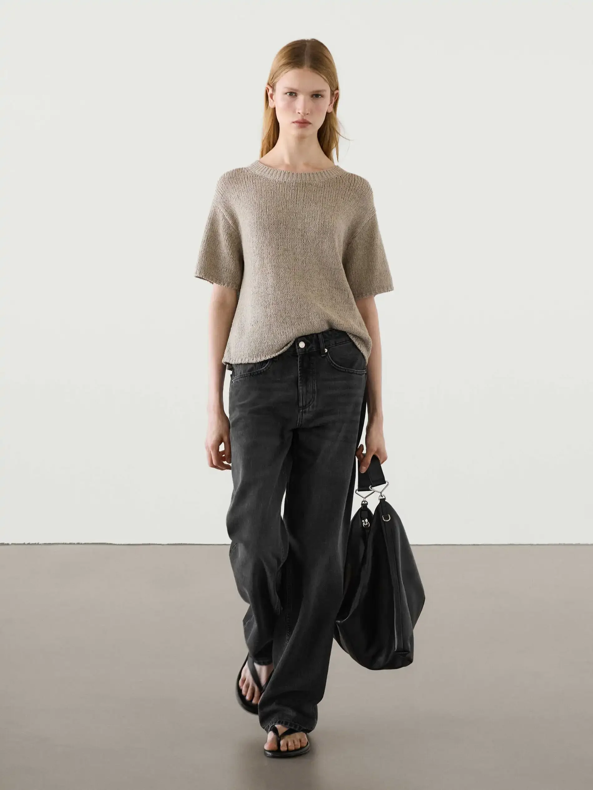 Ethereal Traf Md 2026 YAZHIMEI Autumn New Style of Women's Casual Basic Simple Brown Crew-neck Short-sleeved Sweater T-shirt