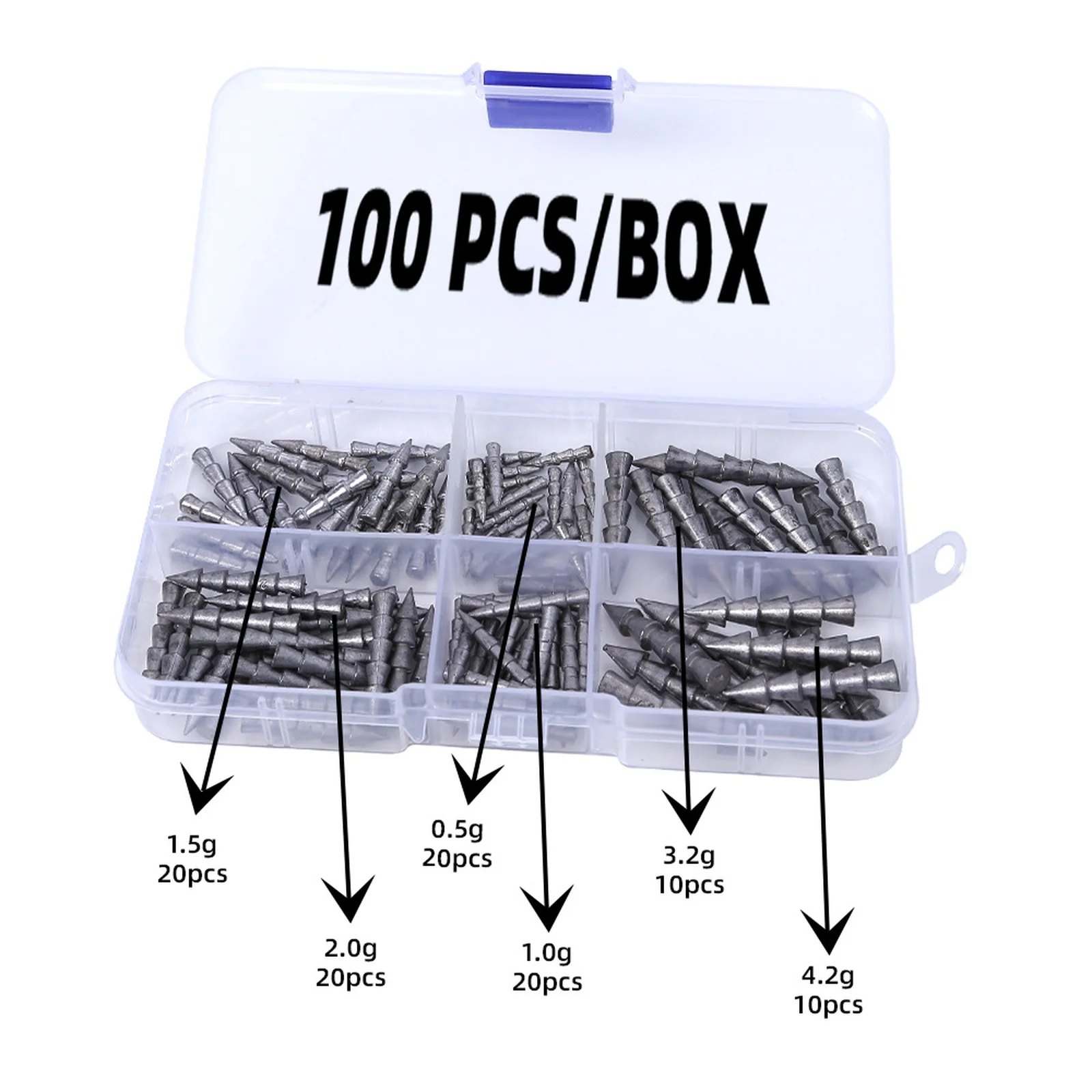 Tungsten Nail Weights 100 Kit Neko Rig & Wacky Rig Fishing Sinkers for Soft Lures Bass Fishing Weights for Precise Control