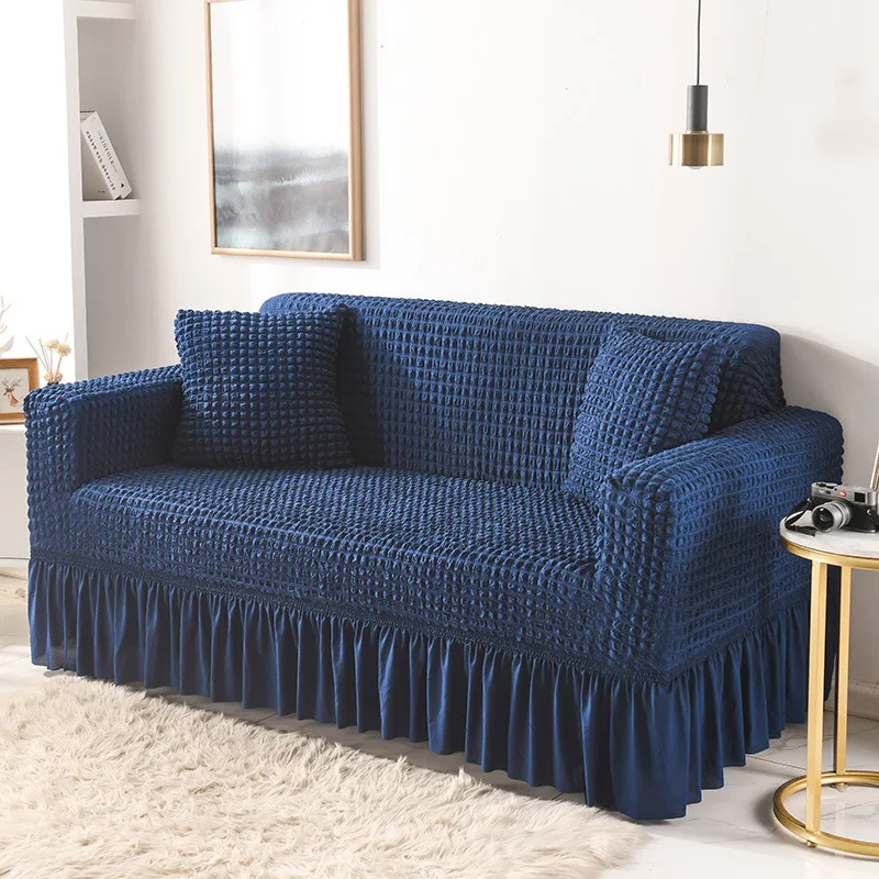 Fabric Skirt 2/3 Seater Sofa Cover 140-230cm Full Package Single Universal Elastic Sofa Slipcovers American Rustic Four Seasons