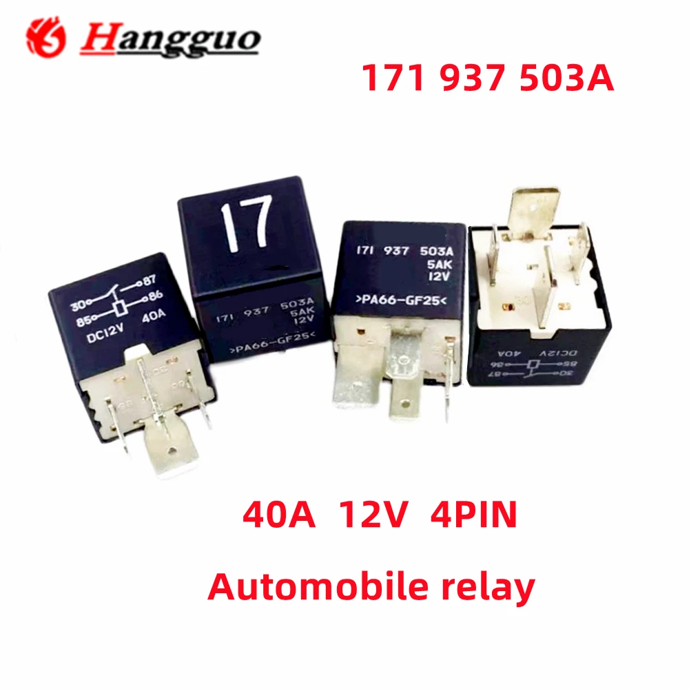 Free Shipping 2PCS/Lot Original 171 937 503A 12V 4pin For automotive Audi 17 Large wide foot 40A automotive relay