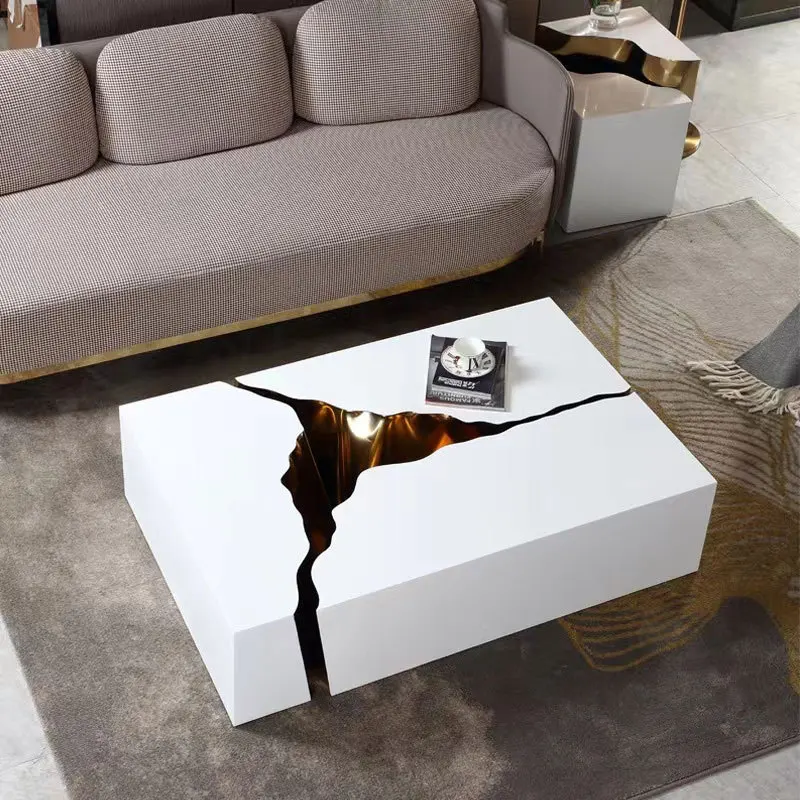 Italian splicing coffee table living room home villa model light luxury modern simple square coffee table
