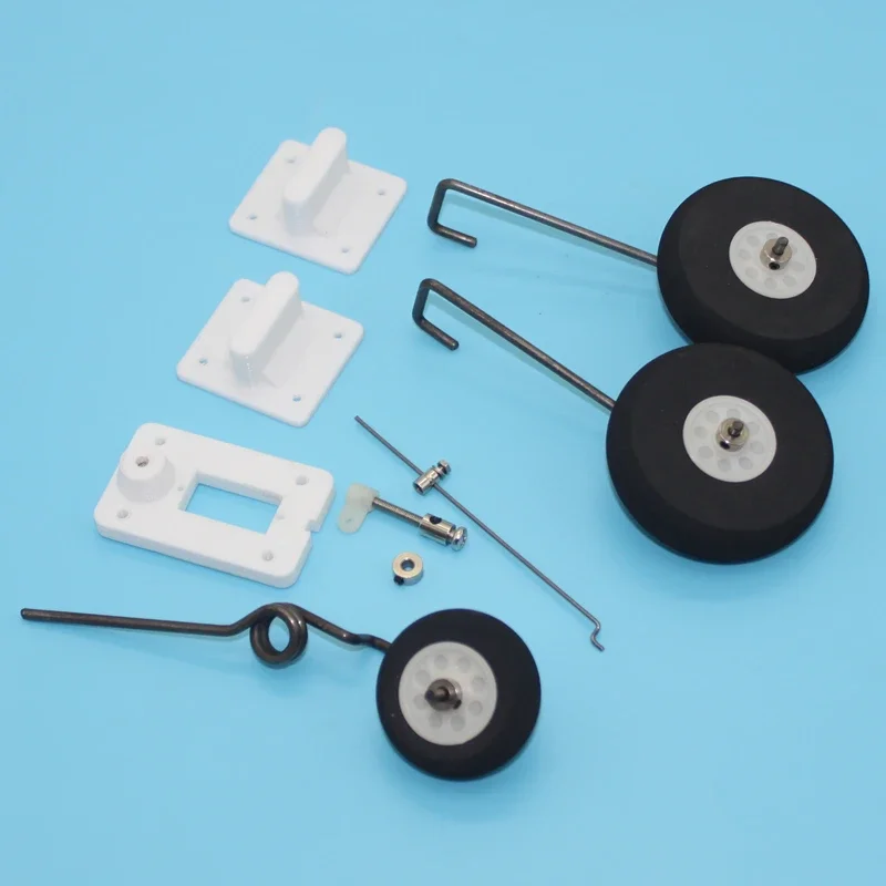 3PCS/Set Landing Gears Kit With Tires Shock Absober Steel For RC 70 Culvert Airplane Aircraft