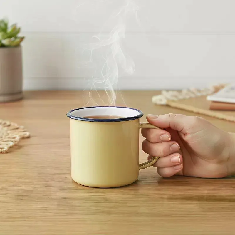 Enamel Tea Mugs Lead Free Custom Personalized Logo Multiple Colors Sizes for Home Office Camping Gift