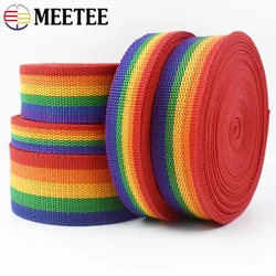 Meetee 5M 20-50mm nastro in poliestere arcobaleno nastro in PP zaino cinturino in Pet fascia in nastro indumento cucito decorazione in sbieco pizzo Trim