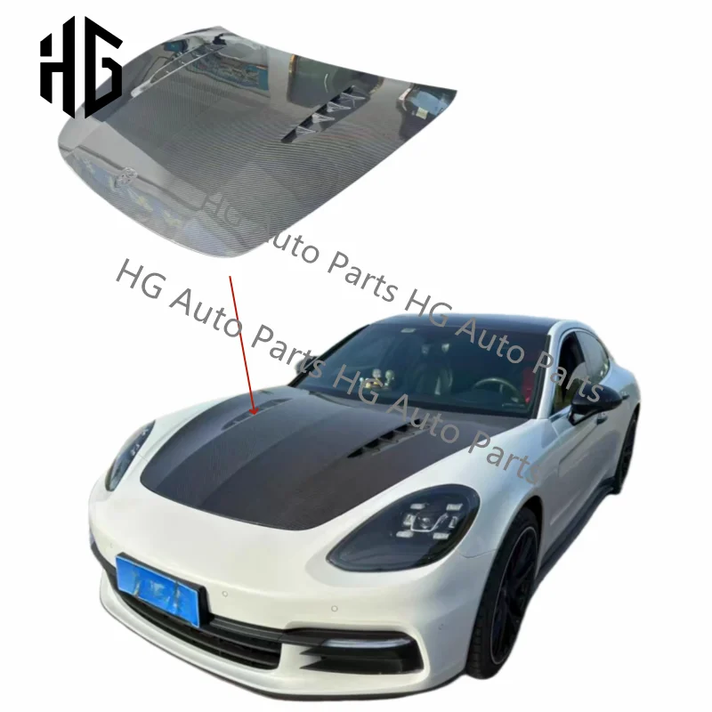 Front Car Bumper Engine Cover For Panamera 971 M Style Carbon Fiber Hood Bonnet CF/FRP Car Bonnet Cover Body Kit For 971 17-21