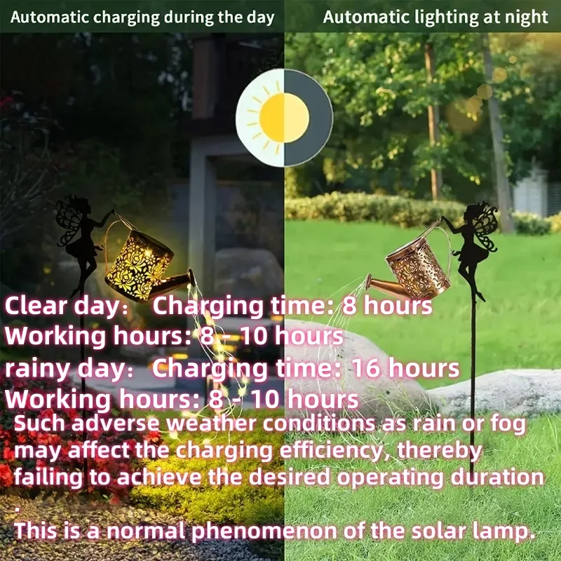 1 قطعة مصباح الجنية الشمسية المسحور في الهواء الطلق غلاية حديدية تصميم مع السيارات الغسق إلى الفجر الاستشعار IP65 مصباح حديقة للمسار #3