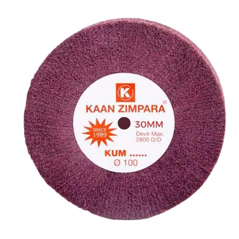 KAAN ZIMPARA Heavy Duty Brown Fiber Polishing Wheel 100mm Jewelry Grinding Disc For Matte Finish & Deep Satin Brushing on Metal