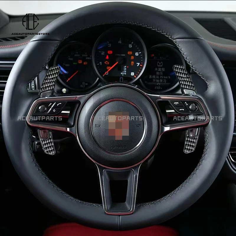 Accessories For Porsche 991 911 718 Panamera Macan Cayenne Carbon Fiber PDK Steering Wheel Shift Paddle Extend Trim