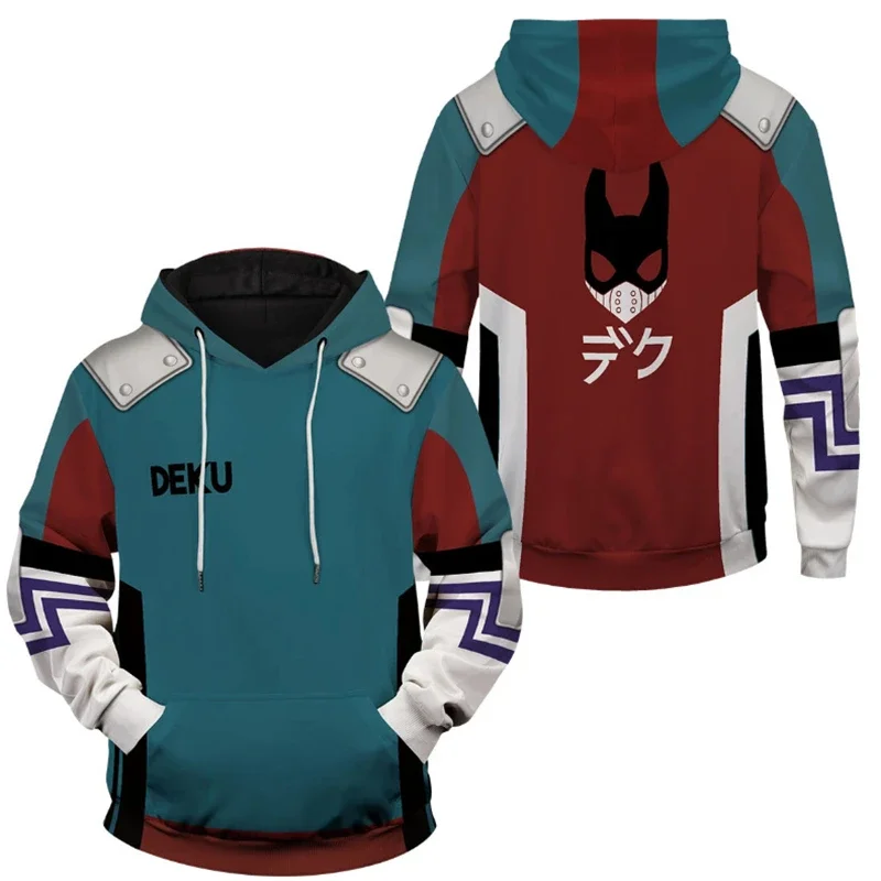 Anime My Hero Academia Bakugou Katsuki Midoriya Izuku Deku Cosplay Costumes Sweatshirt 3D Hoodie Jacket Coat Pullover