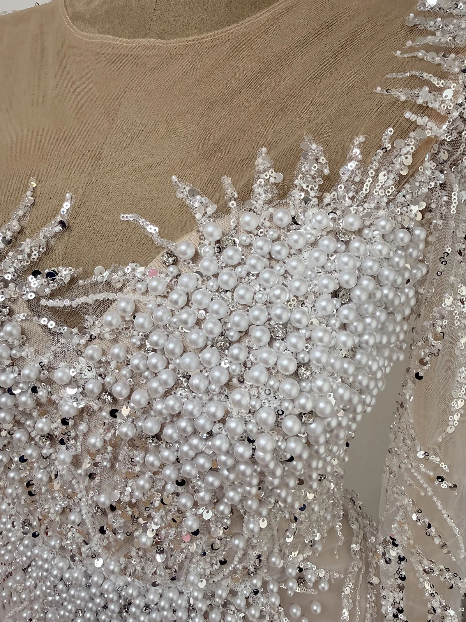 Eshault&bridal Beaded Mermaid Evening Dress Long Sleeve Pearls Formal Party Gown Robe De Soiree For Arabic Women Customized 2026