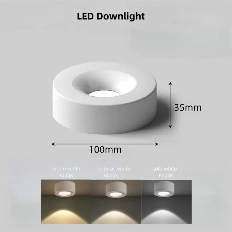 Ultra-thin COB Downlight 7W 9W 12W Surface mounted LED Anti-glare Ceiling Light for Living room Bedroom Corridor Hallway AC220v