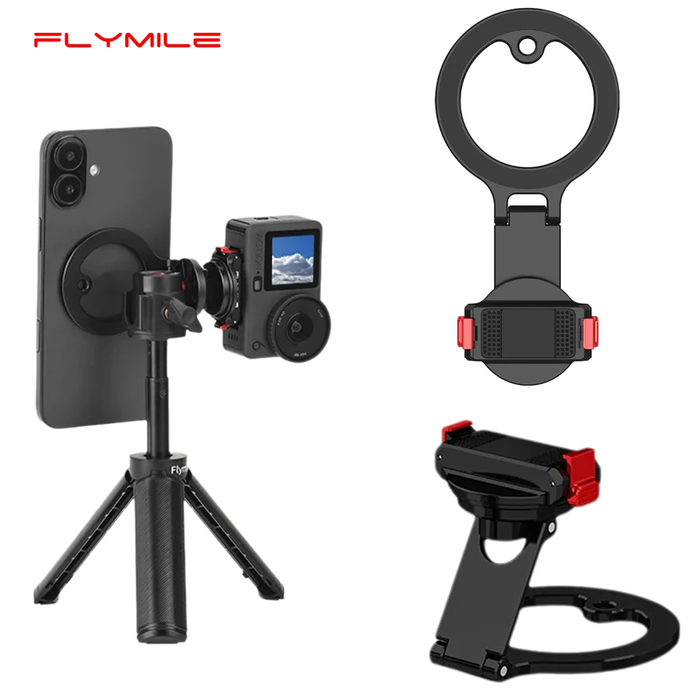 

Flymile Action 6 Magnetic Base Compatible Magsafe Phone Mount Teleprompter Stand for DJI OSMO Action 6 Accessories Desktop Base