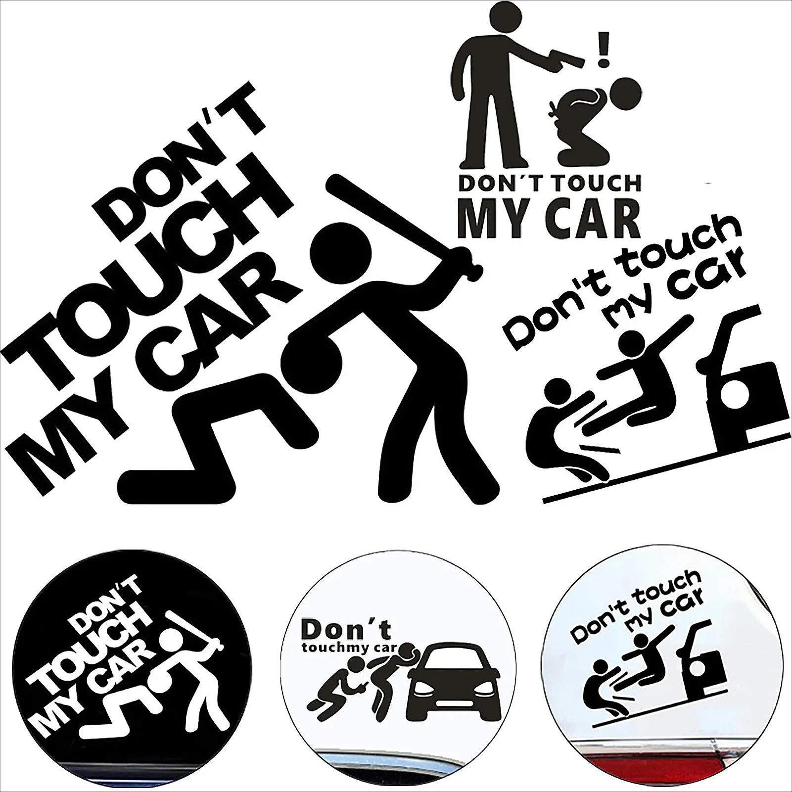 

"Don't Touch My Car" Funny Warning Decal, Creative Auto Exterior Sticker for Window & Body