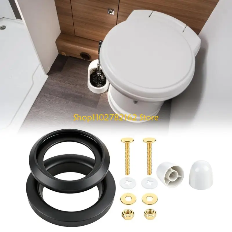 547B Travel Trailer Toilet Seal Repair for 34120 Maintenance with 2 Gasket Pieces and Mounting Hardware for Leak Service Tasks