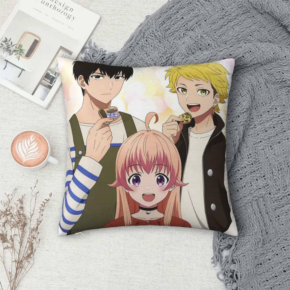 Cartoon Witch Watch Anime Square Pillowcase Pillow Cover Cushion Zip Decorative Comfort Throw Pillow for Home Bedroom