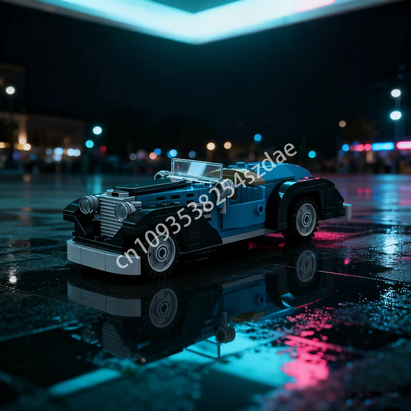 

167 шт. MOC классический лазурный автомобиль, модель автомобиля, строительные блоки, строительные игрушки, сборка, сделай сам, идея для рождественского подарка, образование, день рождения