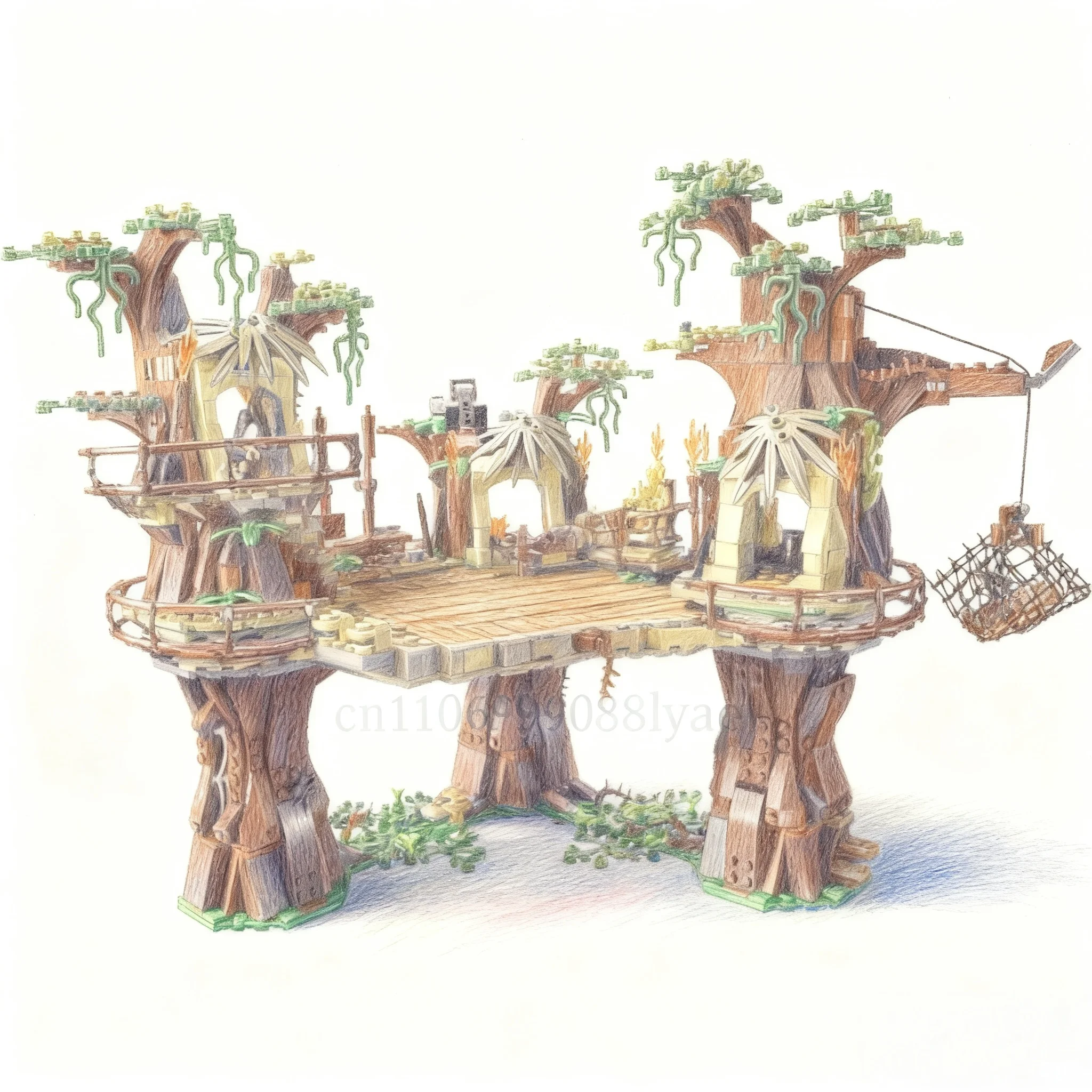 

The new 1990 pieces of Ivok people's construction village CBuilding building block model children's toy Christmas birthday gift