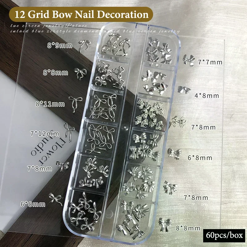 30/60 Pz 3D Lega Squisita Unghie artistiche Pendenti e Ciondoli di Lusso Kawaii Arco Nastro Gioielli Unghie Strass Decorazione Accessori FAI DA TE