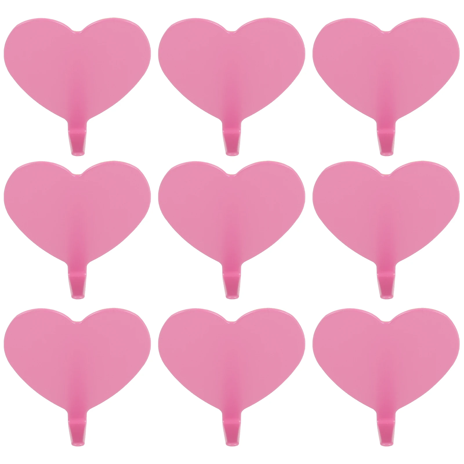 

12 pcs HeartShaped Hooks StrongAdhesive WallMounted CoatHanger Pink Bathroom Bedroom Kitchen Metal KeyHolder Storage