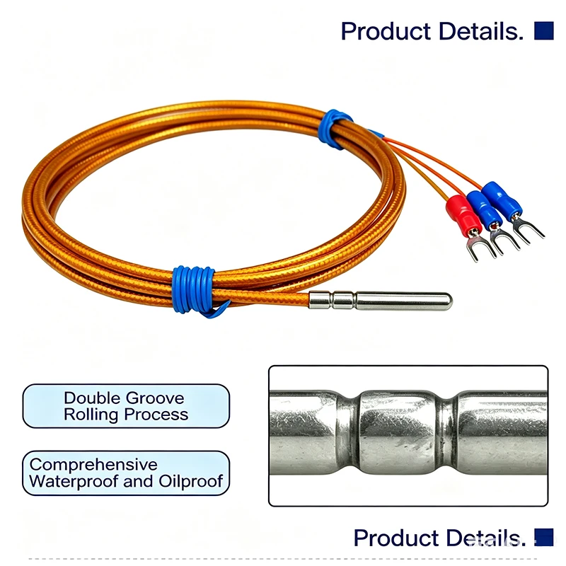 PT100 Temperatursensor-Sonde Φ4x30mm -50~350 ° C RTD Hochtemperatursensor für Verpackungsmaschinen in der Lebensmittelverarbeitung – Detail 7