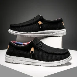 Men Casual Shoes Slip on Canvas Loafers Comfortable Walking Flats for Man Dude Non Slip Soft Moccasins Sneakers Summer