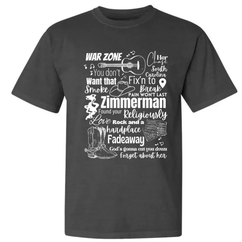 Bailey Zimmerman Merch Unisex T-shirt Men Short Sleeve Tops fashion Tee Clothes Causal Y2K Tops