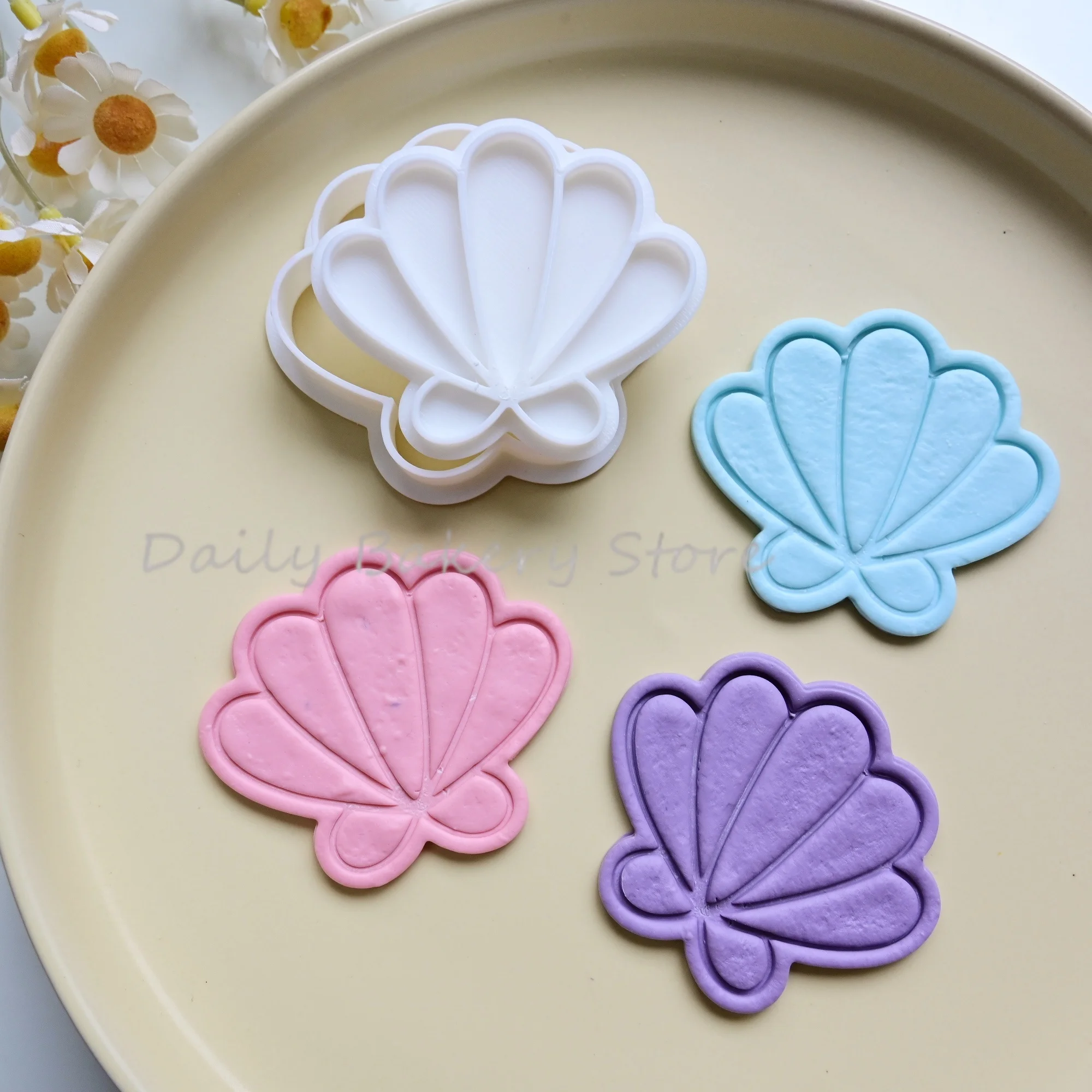 Cortador de Galletas con Diseño de Concha Marina, Molde para Galletas con Patrón de Concha, Molde para Galletas de Organismos Marinos, Herramienta para Hornear Galletas DIY