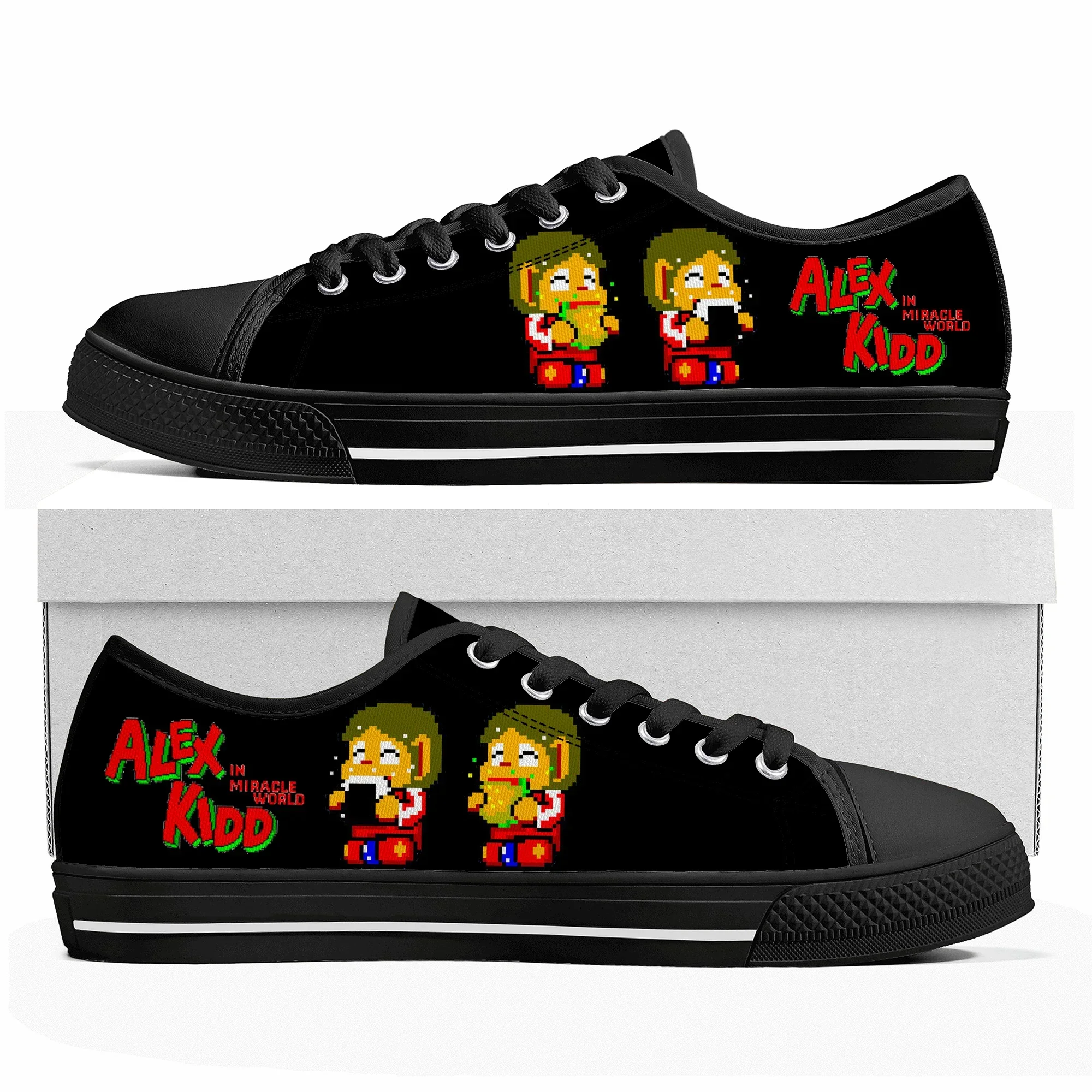 

Alex Kidd Custom Low Top Sneakers Cartoon Game Womens Mens Teenager Fashion Shoes Casual Tailor Made Canvas Sneaker