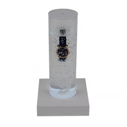 Watch Waterproof Display Stand with LED White Light Bubble Water Demonstration Props Waterproof Acrylic Display Stand